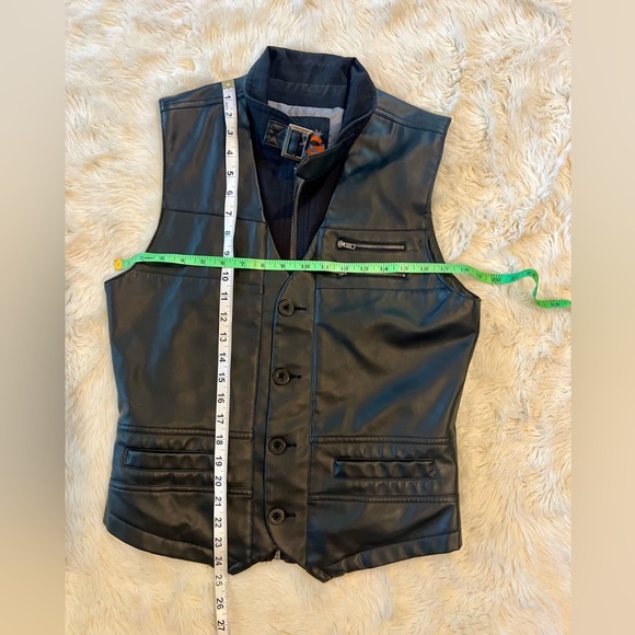 NWOT GUESS Men’s Vegan Leather Lorenzo Vest Size Small - Picture 7 of 8